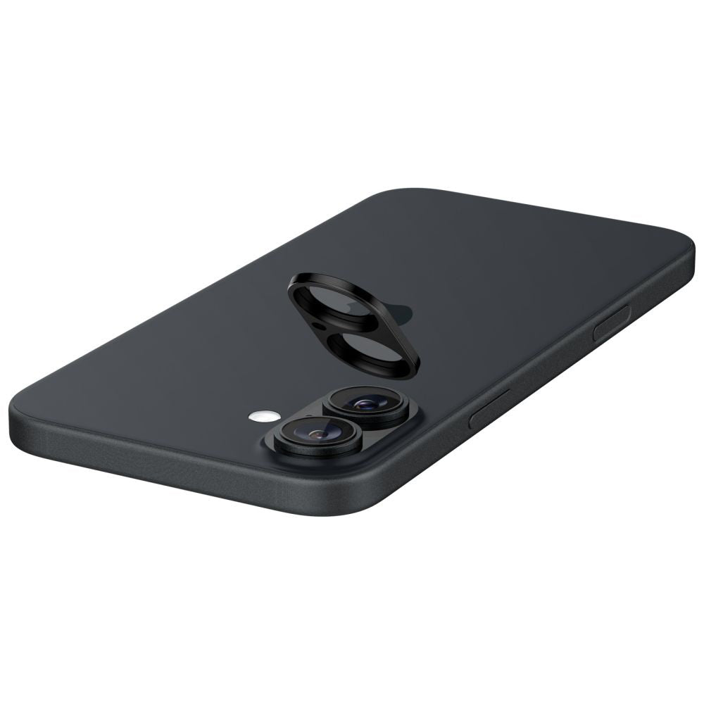 Ochranná fólie na zadní kameru Spigen GlastR Optik pro Apple iPhone 16 Plus / 16, Tvrzené sklo, Sada 2 kusy, Černá AGL07922