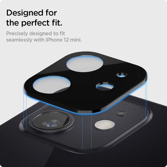 Ochranná fólie na zadní kameru Techsuit pro Apple iPhone 12, tvrzené sklo, černá