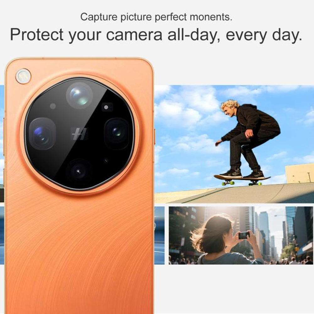 Ochranná fólie na zadní kameru Techsuit pro Oppo Find X9 Ultra, tvrzené sklo, černá