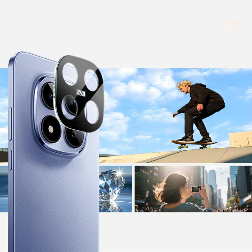 Ochranná fólie Techsuit na zadní kameru pro Xiaomi Redmi Note 15 Pro 5G, Tvrzené sklo, Černá
