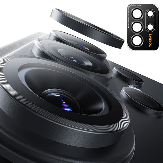 Ochranná fólie na zadní kameru Torras Lensguard pro Samsung Galaxy S26 Ultra, Tvrzené sklo, Černá