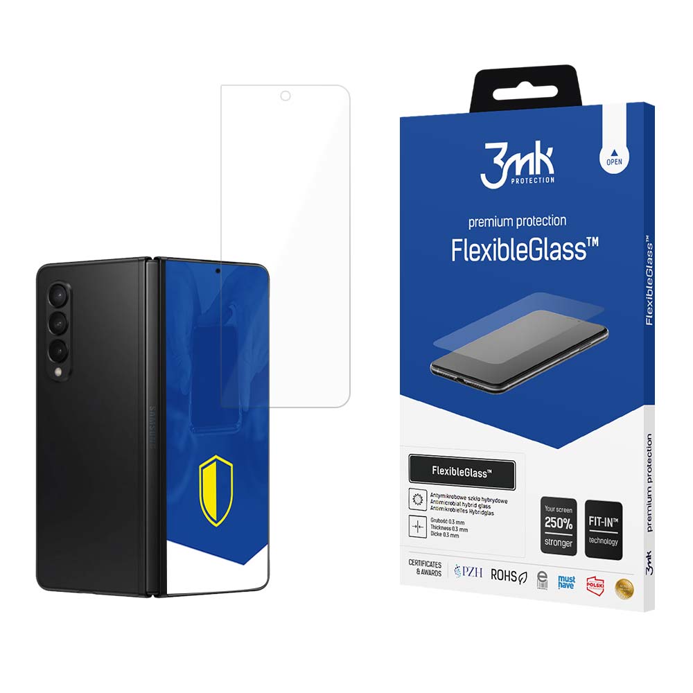Ochranná fólie 3MK FlexibleGlass pro vnější displej Samsung Galaxy Z Fold5 F946, Flexibilní sklo, Full Glue