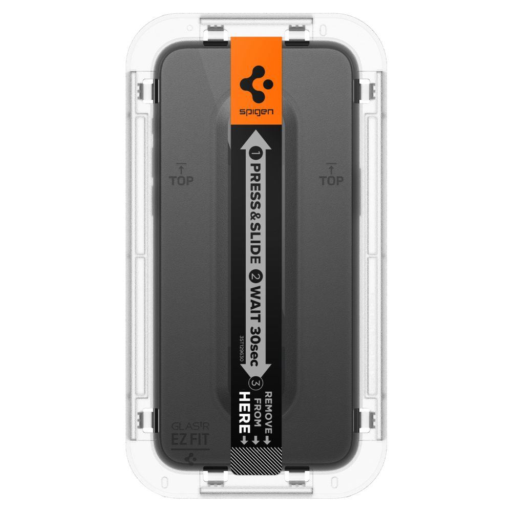 Ochranná fólie na displej Spigen GlastR EZ FIT HD pro Apple iPhone 15, Tvrzené sklo, Full Glue, 2.5D, Černá AGL06908