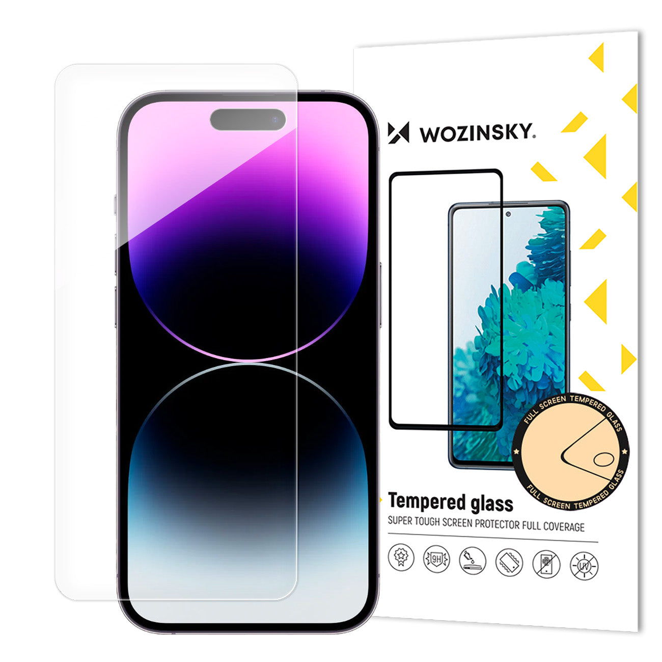 WZK Ochranná fólie displeje pro Apple iPhone 15, celoplošně lepená, chráněná sklem, celoplošně lepená