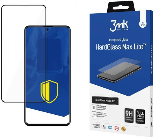 Ochranná fólie 3MK HardGlass Max Lite pro Samsung Galaxy A51 A515 / A52s 5G A528 / A52 5G A526, s ochranným sklem, plně lepená, černá