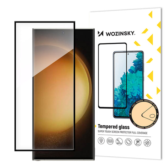 WZK Screen Protector pro Samsung Galaxy S24 Ultra S928, stíněné sklo, celoplošné lepení, černý