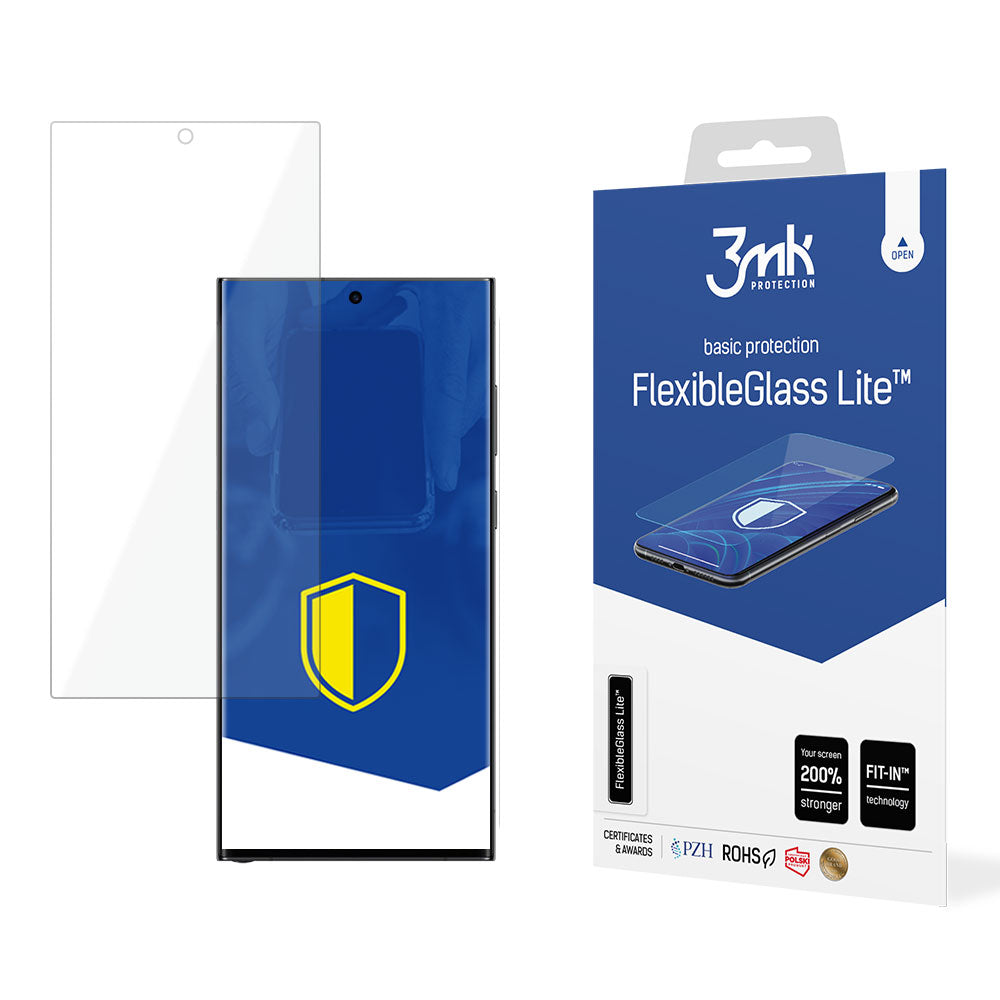 Ochranná fólie na displej 3MK FlexibleGlass Lite pro Samsung Galaxy S24 Ultra S928, flexibilní sklo, plné lepidlo