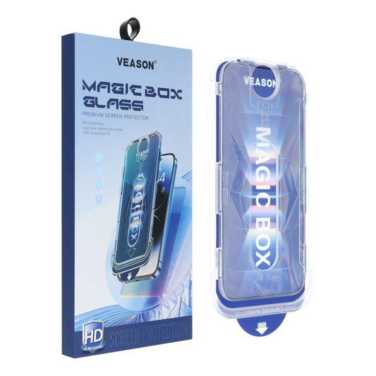 Ochranné sklo pro Apple iPhone 15 Pro, ochranný kryt displeje Veason PRO pro Apple iPhone 15 Pro, tvrzené sklo, plně lepené, 6D, černé