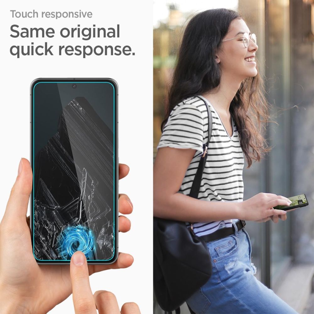 Ochranná fólie na displej Spigen GlastR Align Master pro Google Pixel 8 Pro, Tvrzené sklo, Full Glue, Sada 2 kusy
