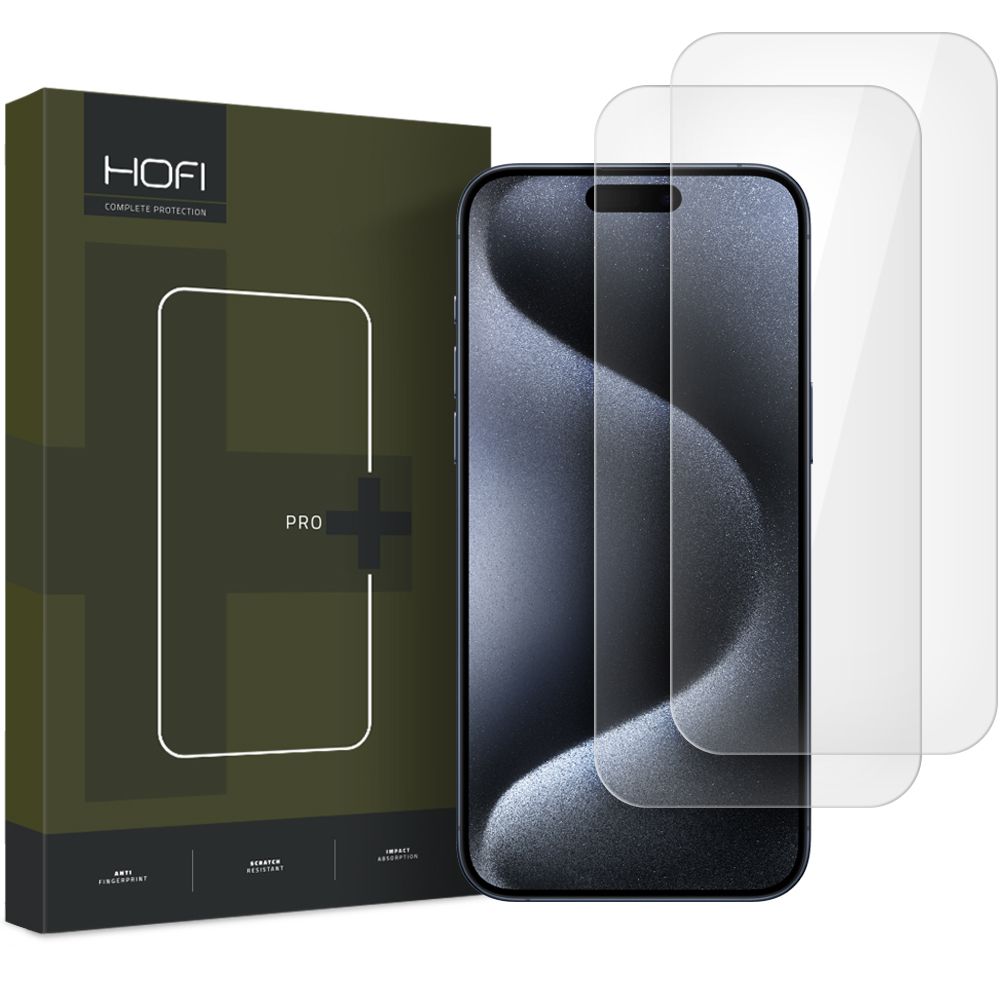 Ochranná fólie na displej HOFI Glass PRO+ pro Apple iPhone 16 Pro Max, Tvrzené sklo, Full Glue, Sada 2 kusy, 2.5D