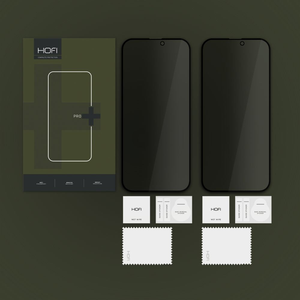 Ochranná fólie na displej Privacy HOFI Glass PRO+ pro Apple iPhone 16, Tvrzené sklo, Full Glue, Sada 2 kusy, 2.5D