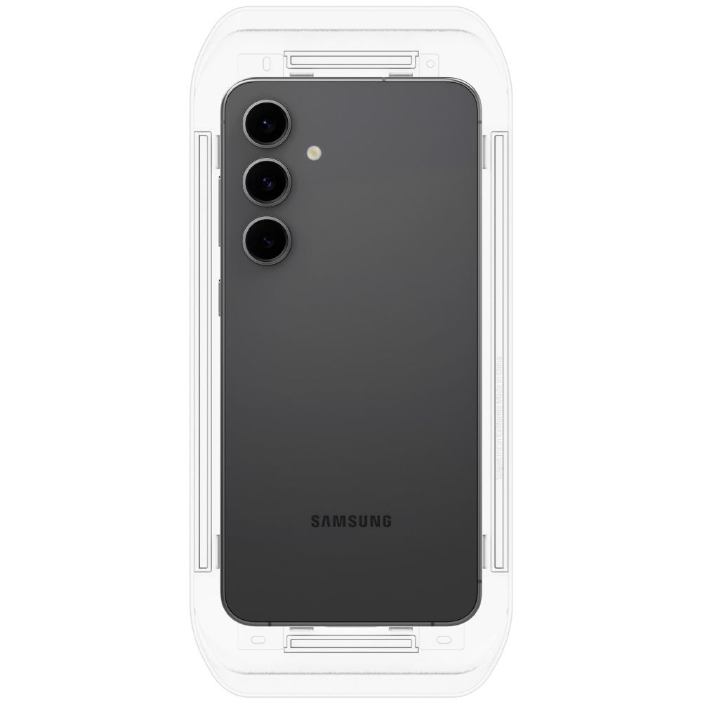 Ochranná fólie na displej Spigen GlastR EZ FIT pro Samsung Galaxy A56 A566 / S24 FE S721, Tvrzené sklo, Plně lepená, Sada 2 kusy AGL08729