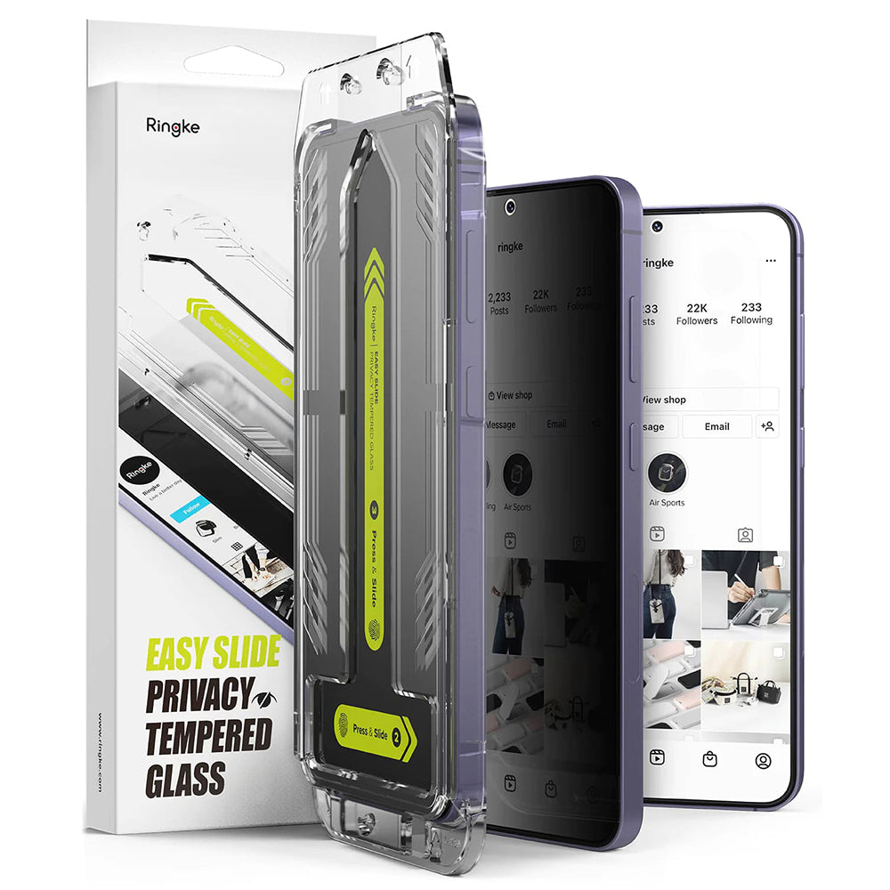 Ringke Easy Slide Privacy Screen Protector for Samsung Galaxy S25+ S936 / S24+ S926, Tempered Glass, Full Glue, Set of 2 Pieces