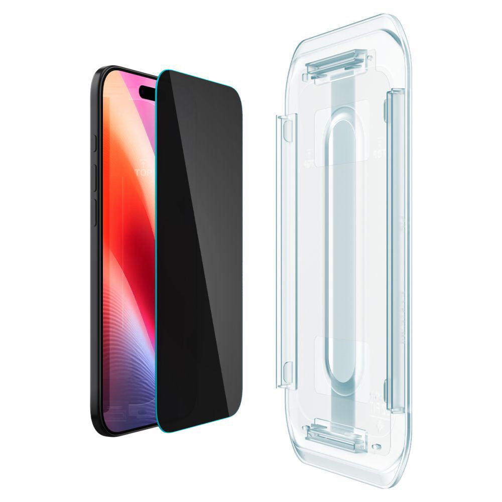 Spigen GlastR EZ FIT Privacy Screen Protector for Apple iPhone 17 Air, Tempered Glass, Full Glue, Set of 2 Pieces