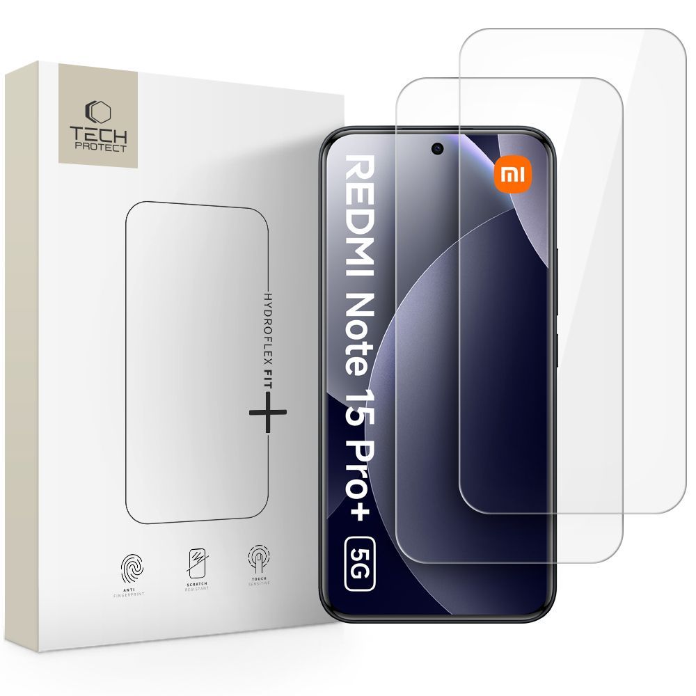 Ochranná fólie na displej Tech-Protect Hydro Flex+ pro Xiaomi Poco M8 Pro / Redmi Note 15 Pro+ 5G, Plast, Sada 2 kusy