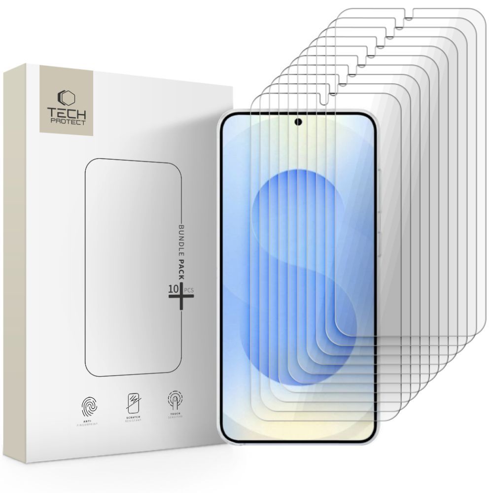 Ochranná fólie na displej Tech-Protect pro Samsung Galaxy S26 S942, Tvrzené sklo, Full Glue, Sada 10 kusů