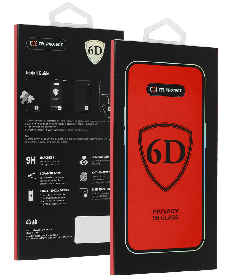 Ochranná fólie na displej Privacy OEM pro Apple iPhone 18 Pro Max, tvrzené sklo, Full Glue, 6D