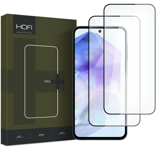 HOFI Glass PRO+ Screen Protector pro Samsung Galaxy A55 5G A556 / A35 5G A356, ochranné sklo, sada 2 kusů, 2.5D, černá