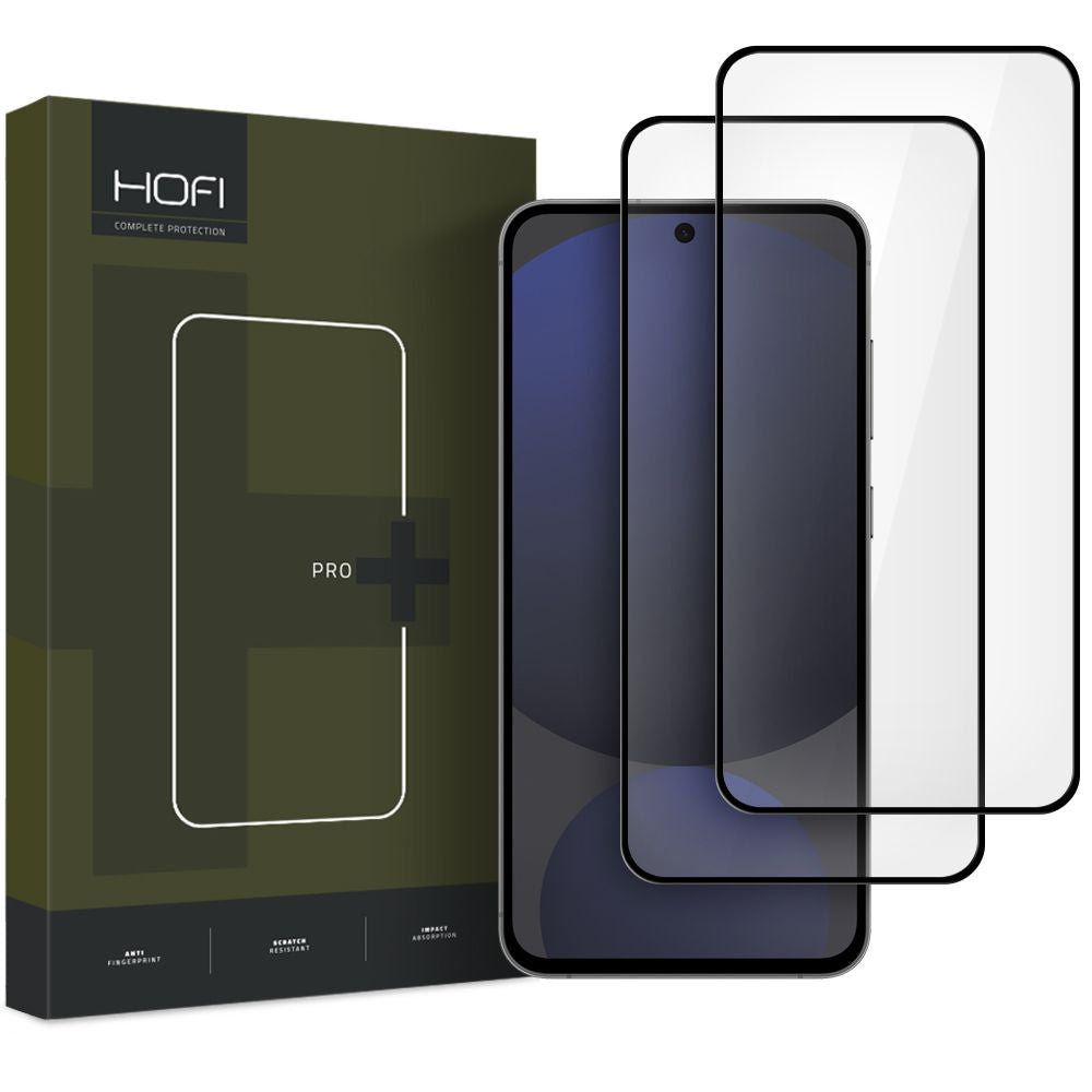 Ochranná fólie na displej HOFI Glass PRO+ pro Samsung Galaxy S24 FE S721, Tvrzené sklo, Full Glue, Sada 2 kusy, 2.5D, Černá