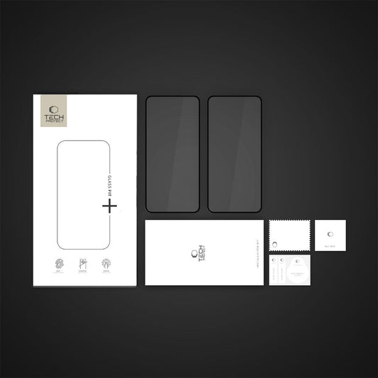 Ochranná fólie na displej Tech-Protect FIT+ pro Xiaomi Poco X7 Pro, Tvrzené sklo, Full Glue, Sada 2 kusy, 2.5D