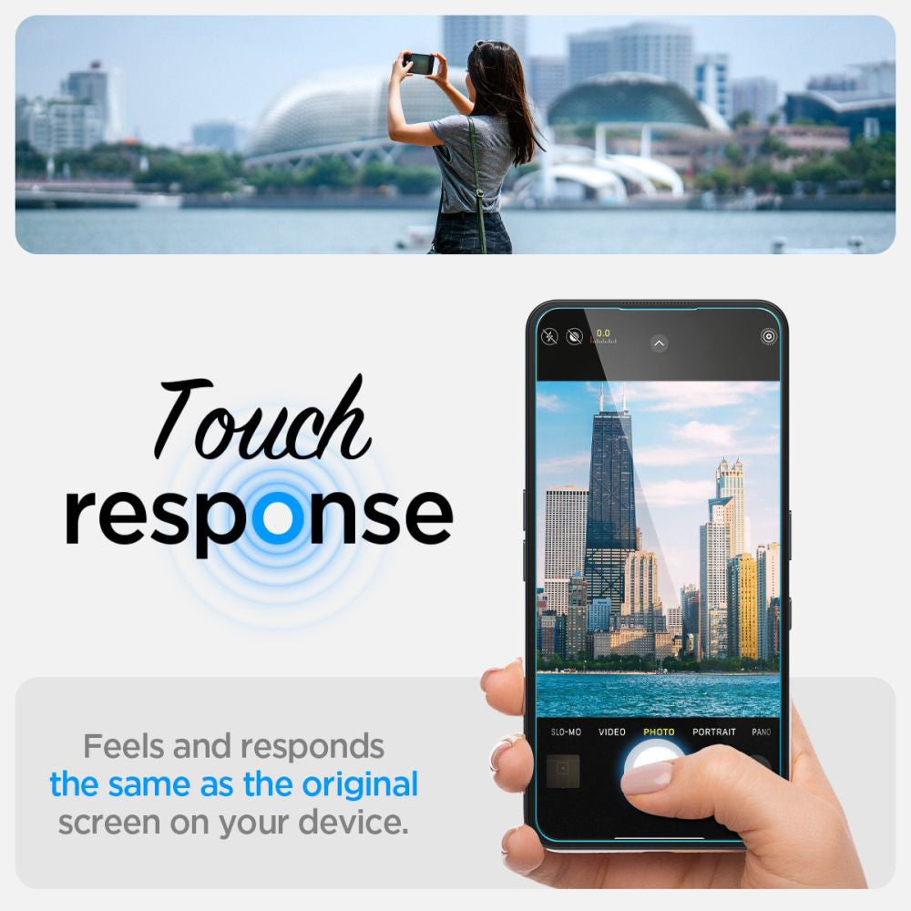 Ochranná fólie Clear Spigen GlastR EZ FIT pro Nothing Phone (3a) / Phone (3a) Pro, Tvrzené sklo, Full Glue AGL09429