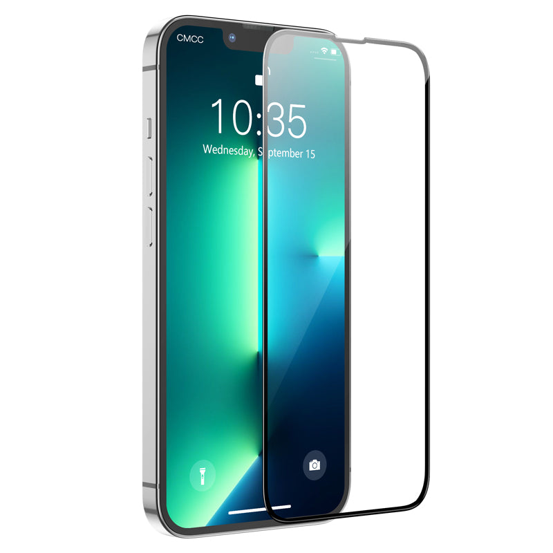 Ochranná fólie na displej HOCO G16 pro Apple iPhone 14 Plus / 13 Pro Max, Tvrzené sklo, Full Glue, 5D, Černá