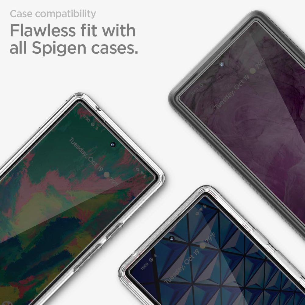 Ochranná fólie na displej Spigen GlastR Align Master pro Google Pixel 8 Pro, Tvrzené sklo, Full Glue, Sada 2 kusy