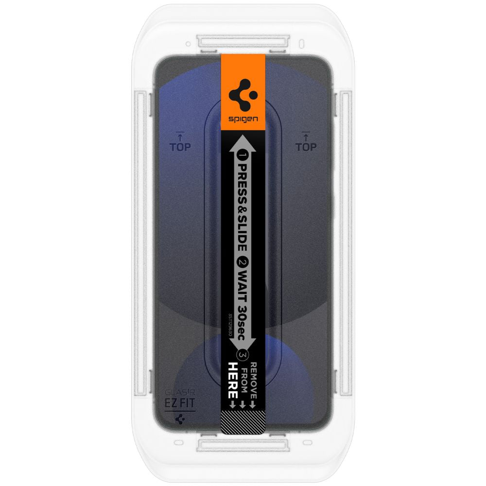 Ochranná fólie na displej Spigen GlastR EZ FIT pro Samsung Galaxy A56 A566 / S24 FE S721, Tvrzené sklo, Plně lepená, Sada 2 kusy AGL08729
