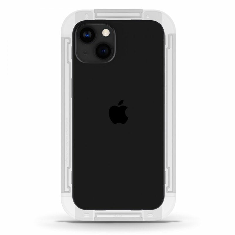 Ochranná fólie na displej Spigen GlastR EZ FIT pro Apple iPhone 17e / 16e / 14 / 13 Pro, Tvrzené sklo, Full Glue, Sada 2 kusy AGL03385