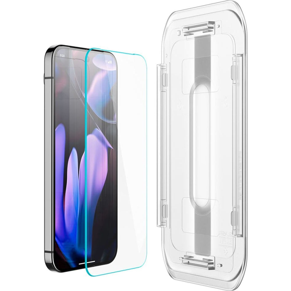 Ochranná fólie na displej Spigen GlastR EZ FIT pro Google Pixel 9 Pro XL, Tvrzené sklo, Full Glue, Sada 2 kusy AGL08445