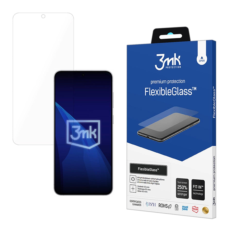Ochranná fólie na displej 3MK FlexibleGlass pro Samsung Galaxy S26 FE S741, flexibilní sklo, plné lepidlo