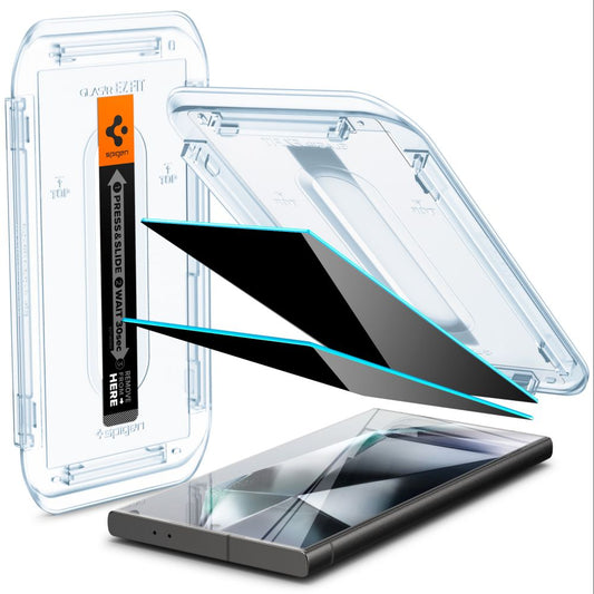 Spigen EZ FIT Privacy Screen Protector pro Samsung Galaxy S24 Ultra S928, ochranné sklo, plně lepené, sada 2 kusů