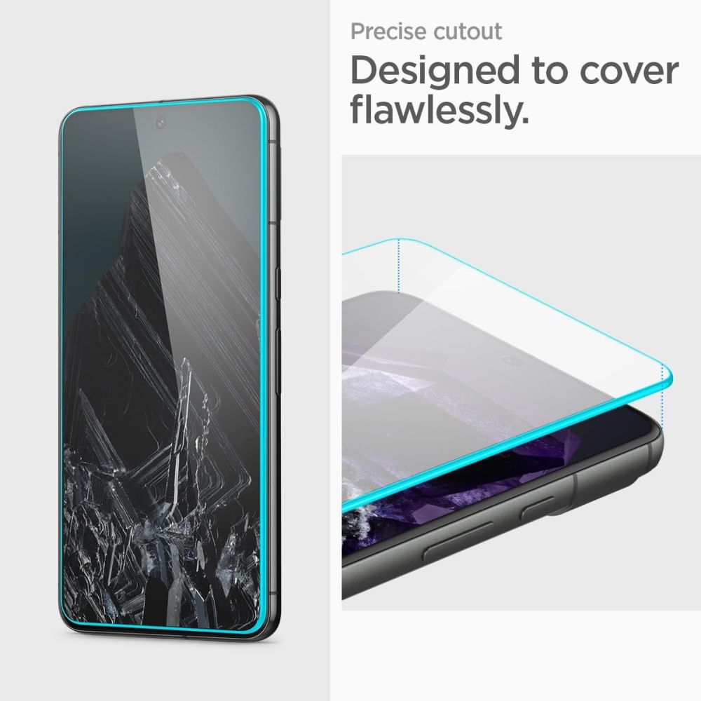 Ochranná fólie na displej Spigen GlastR Align Master pro Google Pixel 8 Pro, Tvrzené sklo, Full Glue, Sada 2 kusy
