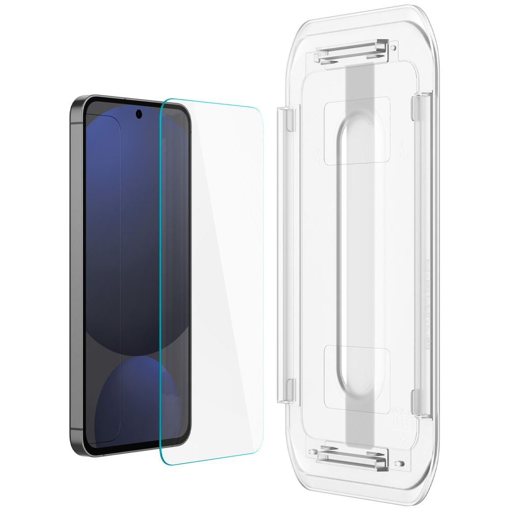 Ochranná fólie na displej Spigen GlastR EZ FIT pro Samsung Galaxy A56 A566 / S24 FE S721, Tvrzené sklo, Plně lepená, Sada 2 kusy AGL08729