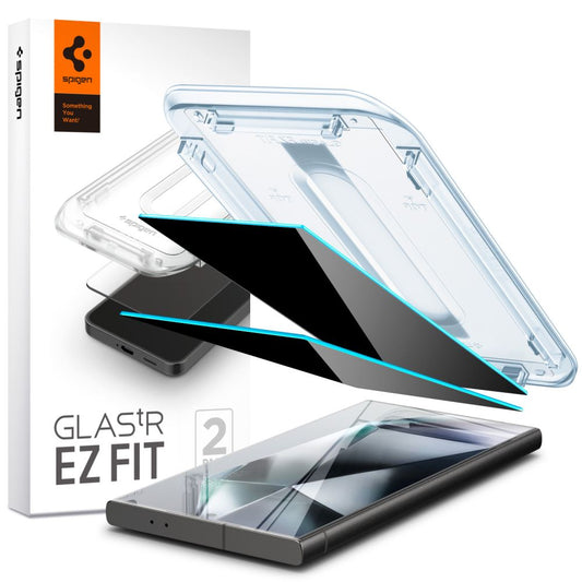 Spigen EZ FIT Privacy Screen Protector pro Samsung Galaxy S24 Ultra S928, ochranné sklo, plně lepené, sada 2 kusů