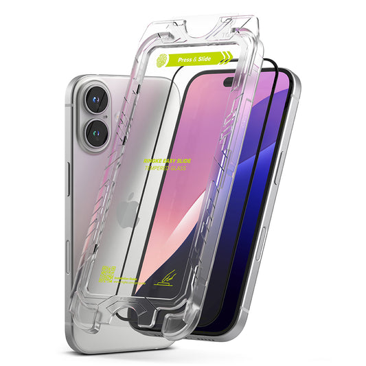 Ringke Easy Slide Screen Protector pro Apple iPhone 16 Plus / 15 Plus, chráněné sklo, sada 2 kusů, černá