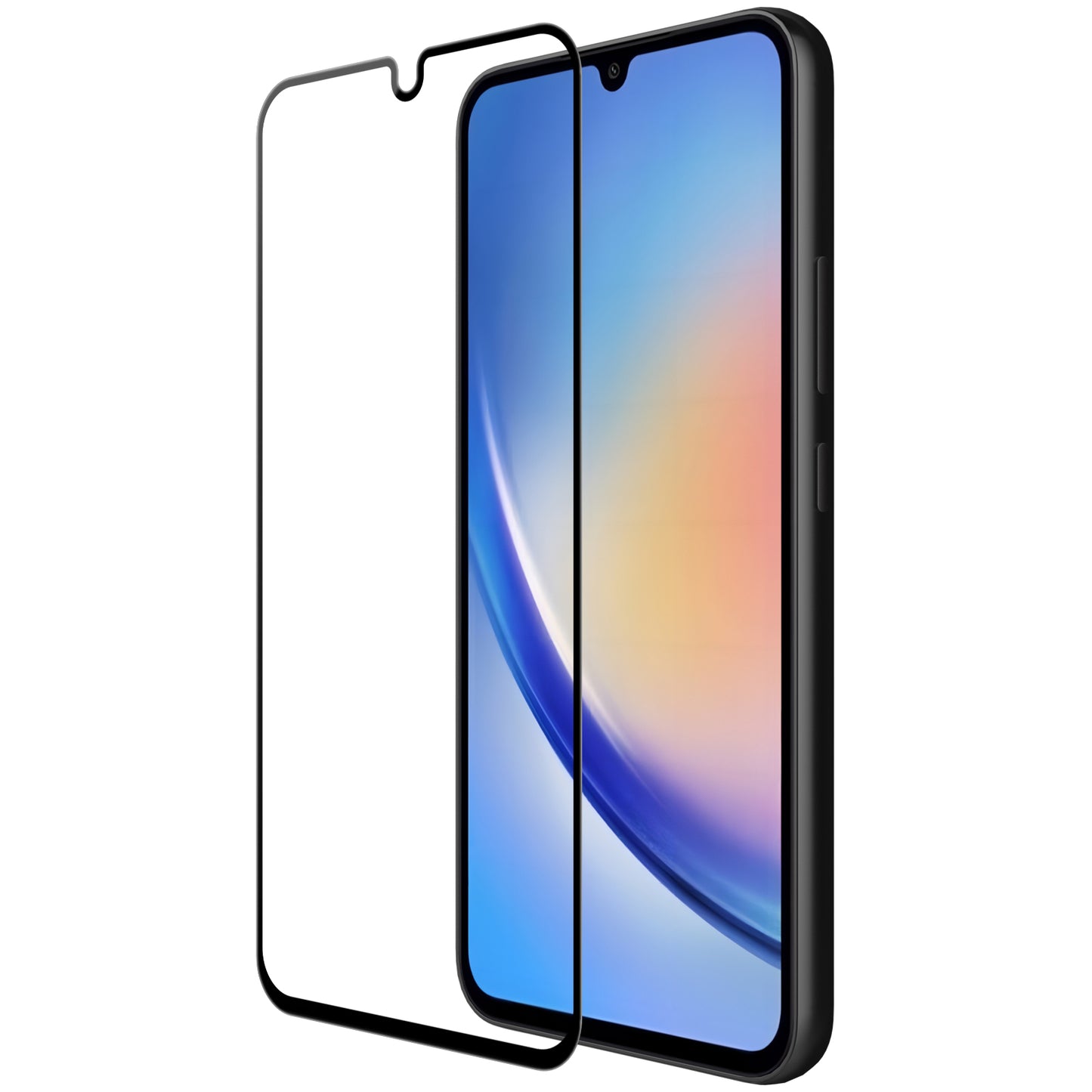 OEM ochranná fólie displeje pro Samsung Galaxy A34 A346, stíněné sklo, plně lepené, 9D, černá