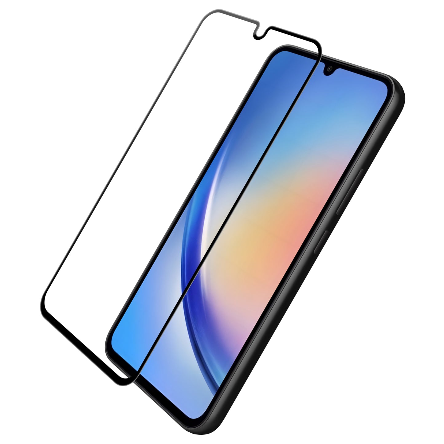 OEM ochranná fólie displeje pro Samsung Galaxy A34 A346, stíněné sklo, plně lepené, 9D, černá