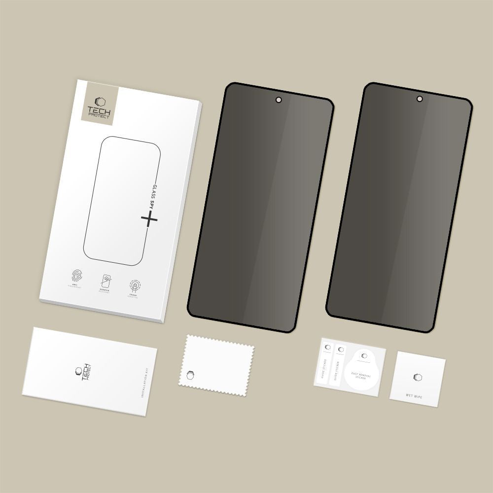 Ochranná fólie na displej Privacy Tech-Protect Spy+ pro Samsung Galaxy S26 Ultra S948, Tvrzené sklo, Full Glue, Sada 2 kusy