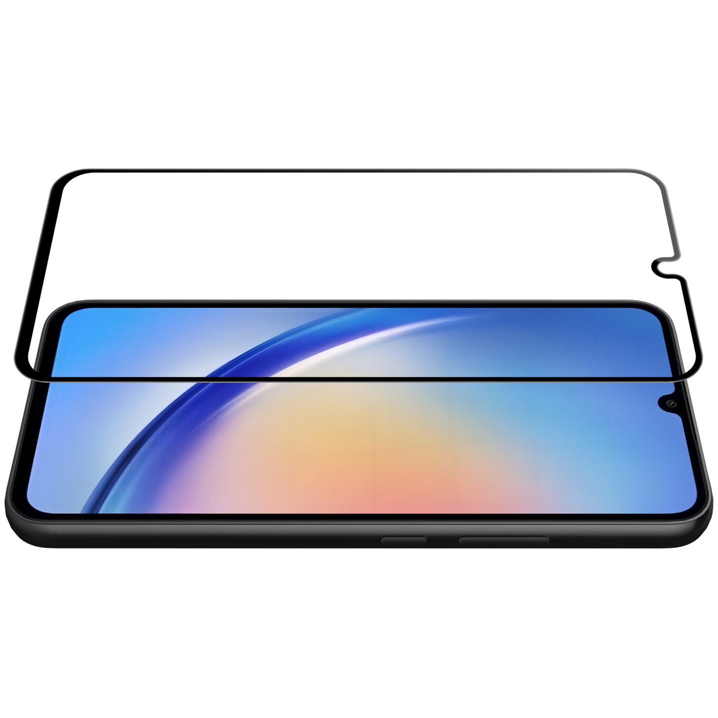OEM ochranná fólie displeje pro Samsung Galaxy A34 A346, stíněné sklo, plně lepené, 9D, černá