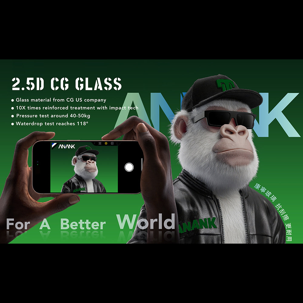 Ochranná fólie na displej Anank 10X Reinforced CG pro Apple iPhone 17 Pro, Tvrzené sklo, Full Glue, 2.5D, Černá