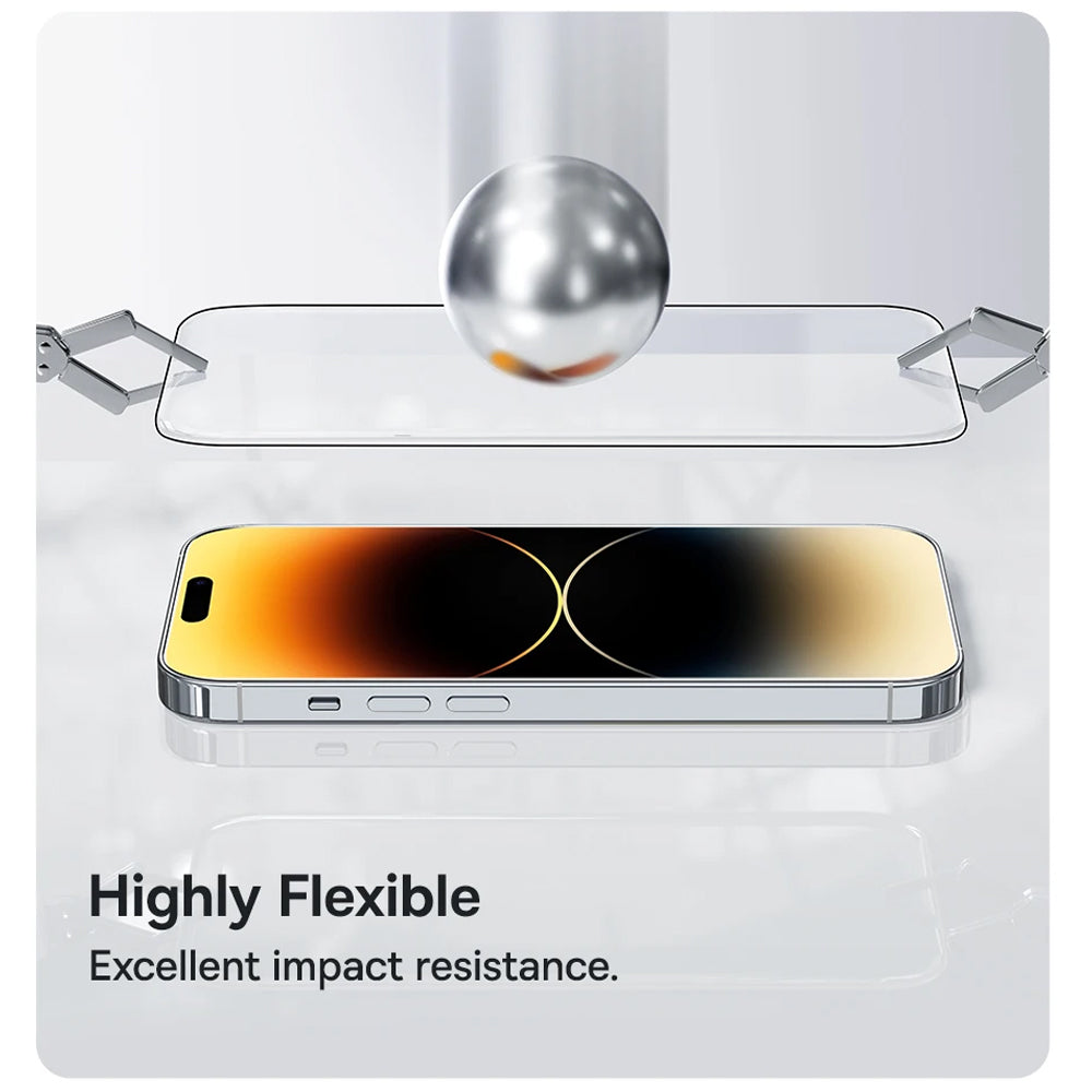 Anank 5X Reinforced Screen Protector for Apple iPhone 17, Tempered Glass, Full Glue, 2.5D, Black