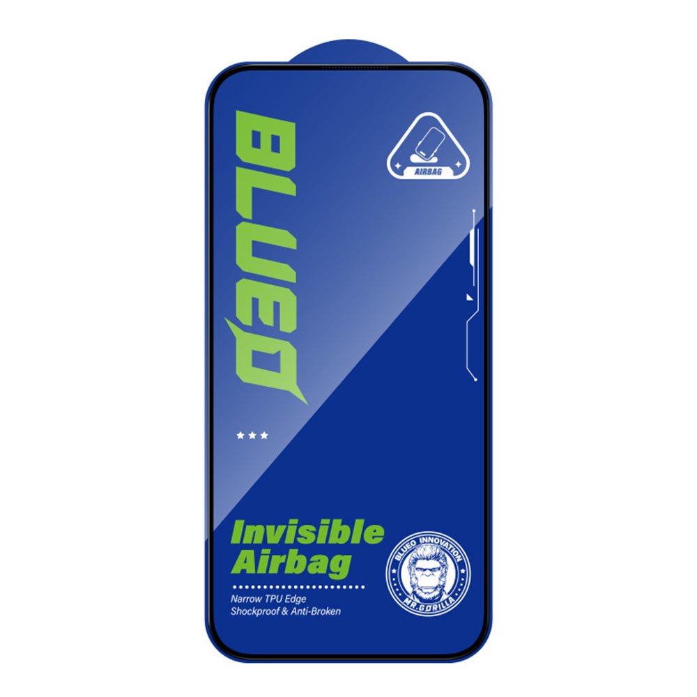 Ochranná fólie na displej Blueo Anti-Broken pro Apple iPhone 15 Pro Max, tvrzené sklo, plné lepidlo, černá
