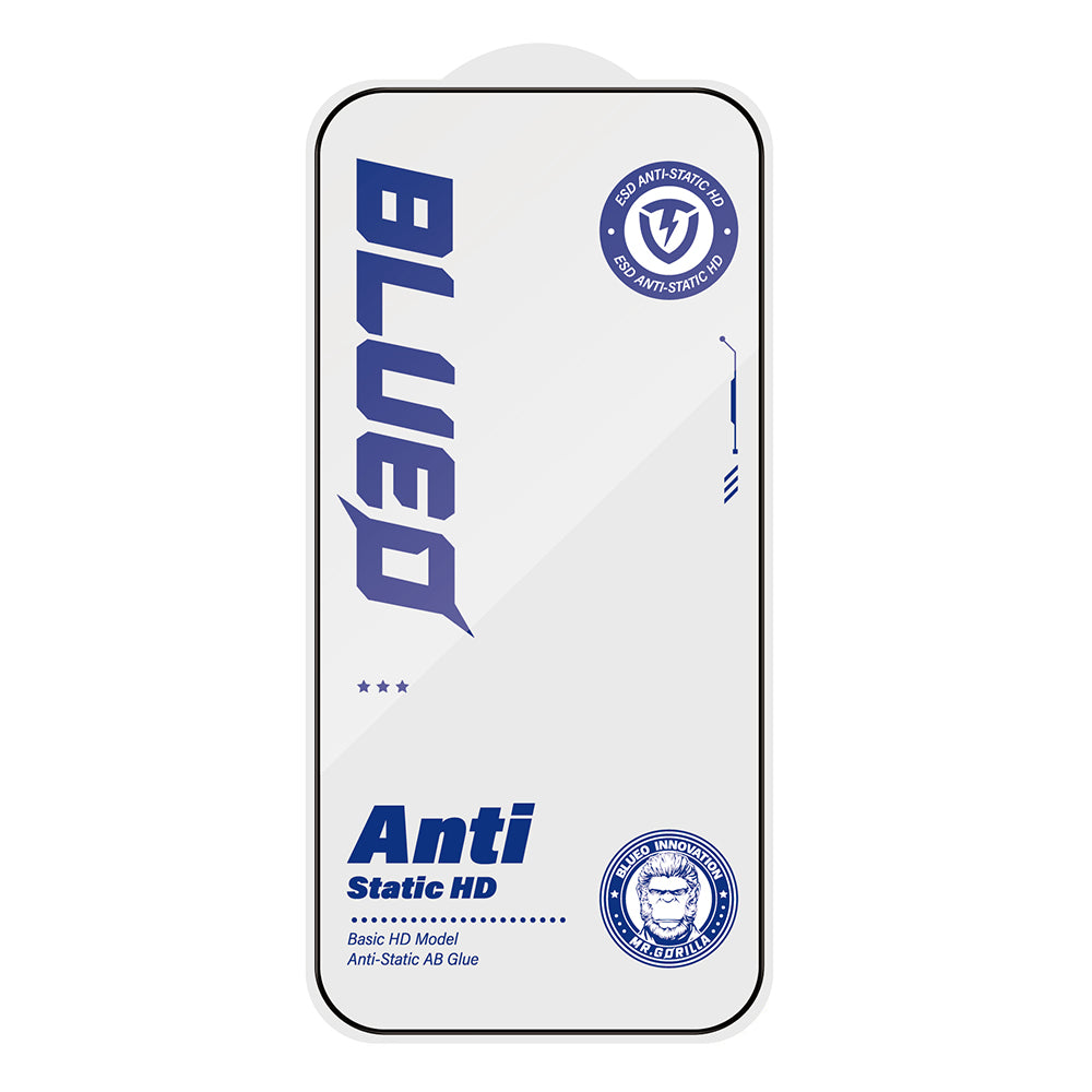 Ochranná fólie na displej Blueo Anti-Static HD pro Apple iPhone 12 / 12 Pro, tvrzené sklo, plné lepidlo, černá