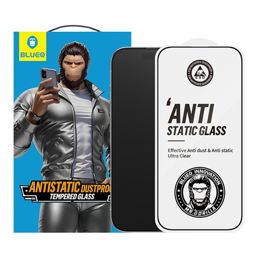 Ochranná fólie Blueo Anti-Static HD pro Apple iPhone 17 Air, Tvrzené sklo, Full Glue, Černá
