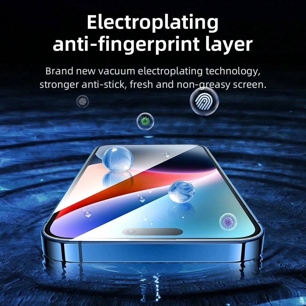 Ochranná fólie na displej Blueo AR Applicator Pro pro Apple iPhone 16 Pro Max, tvrzené sklo, plné lepidlo, 3D, černá