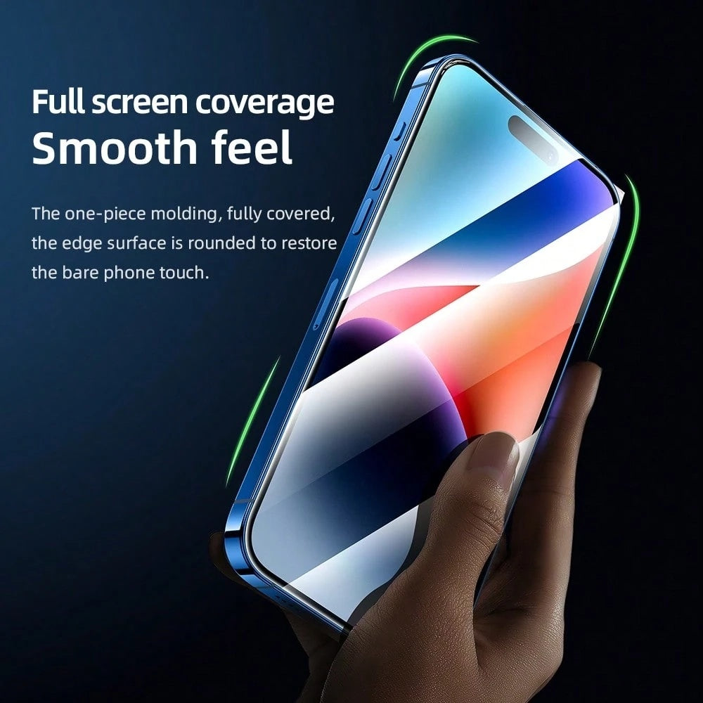 Ochranná fólie na displej Blueo AR Applicator Pro pro Apple iPhone 16 Pro Max, tvrzené sklo, plné lepidlo, 3D, černá