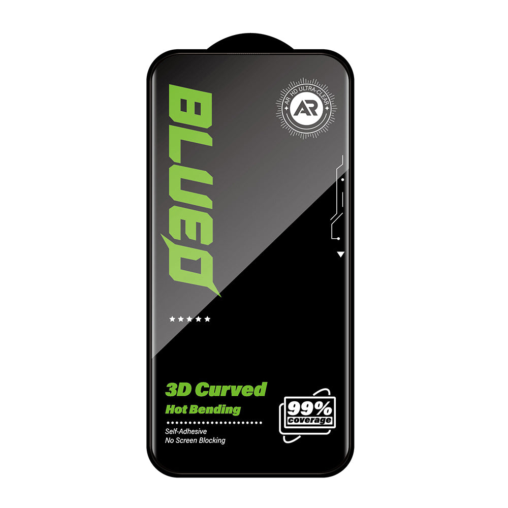 Ochranná fólie na displej Blueo AR pro Apple iPhone 16 Pro, tvrzené sklo, plné lepidlo, 3D, černá