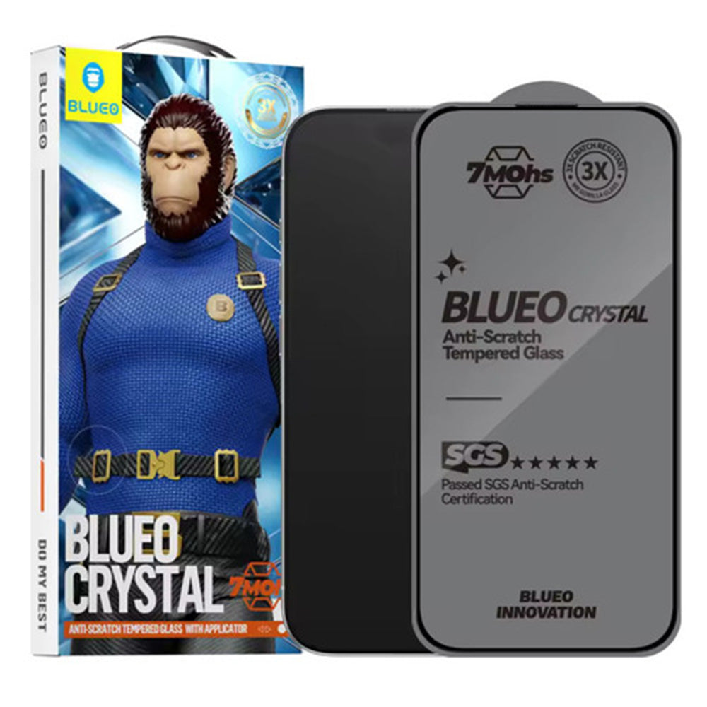 Ochranná fólie Blueo Crystal Anti-Scratch pro Apple iPhone 17 Air, Tvrzené sklo, Full Glue, Černá