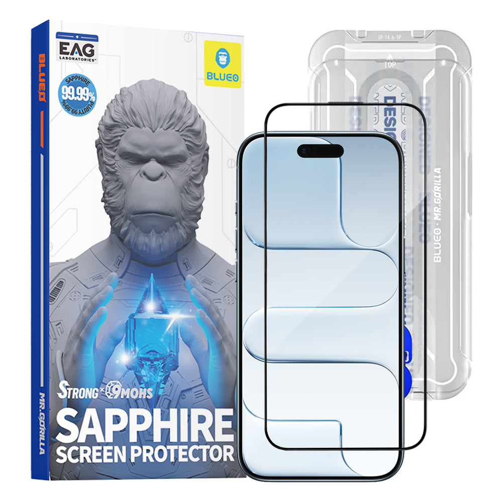 Ochranná fólie Blueo Sapphire Applicator Pro pro Apple iPhone 17 Air, Tvrzené sklo, Full Glue